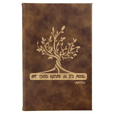 Rustic/Gold Leatherette Sketch Book with Unlined Notepad