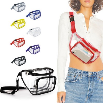 Clear Fanny Pack w/ Two Zippered Pockets