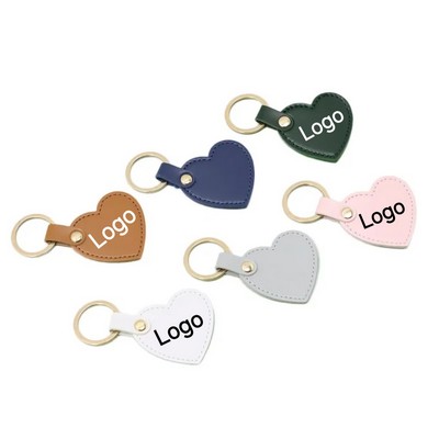 Heart Shape Leather Keychain