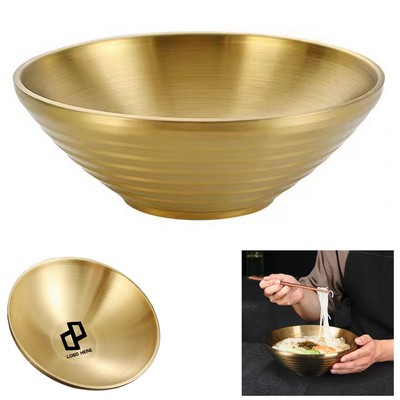 11.81 Inch 304 Golden Stainless Steel Noodles Food Bowl