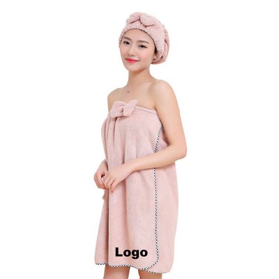 Coral Fleece Women'S Wearable Bath Towel Suit