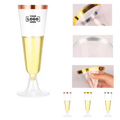 Disposable Plastic Vessels Designed as Champagne Glasses