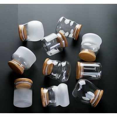 Yoghurt Glass Jar with Leak Proof Bamboo Lid 6 OZ
