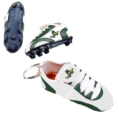 Mini PU Leather Soccer Shoe Keychain