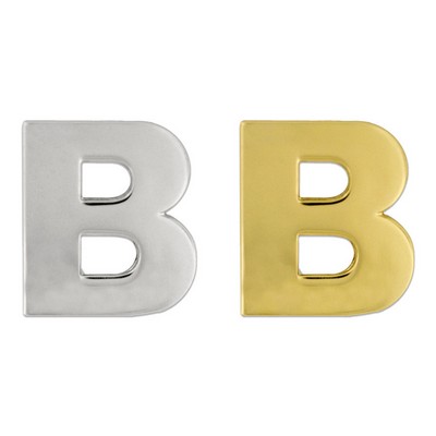 Letter "B" Lapel Pin - Gold or Silver