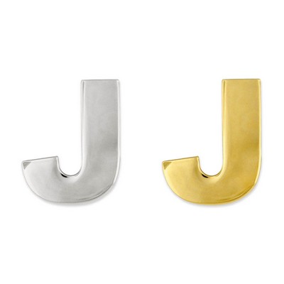 Letter "J" Lapel Pin - Gold or Silver