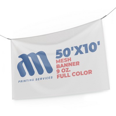 Mesh Banner 50'x10' 9 Oz. Full Color