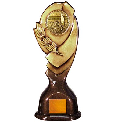 Stock Classic 12" Trophy with a 2" Gymnastics Male Coin with Engraving Plate