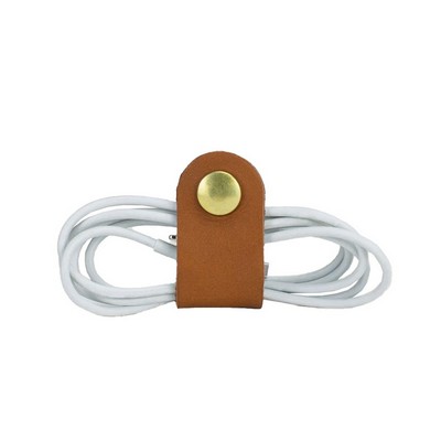 Full-Grain Leather Cord Organizer- Made in USA- tech snap