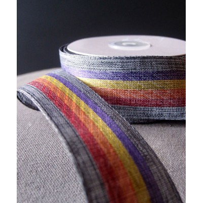 Vintage Cloth Striped Rainbow Ribbon