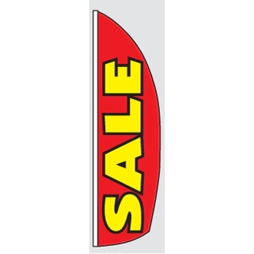 8' Poly-Knit Stock Sharkfin Flag (Sale w/Red Background)