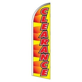 12' Poly-Knit Stock Feather Flag w/Pole Kit (Clearance w/Yellow Background)