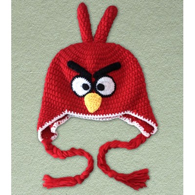 Custom Crocheted Red Bird Hat