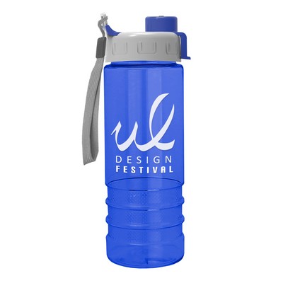 24 Oz. Salute Transparent Bottle w/Quick Snap Lid