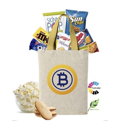 Eco Friendly Grey & Black Tote with Snacks