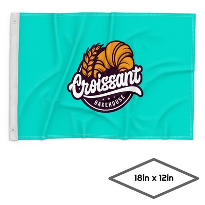 Single-Sided Dye Sublimation 1-Layer 18in X 12in Flag