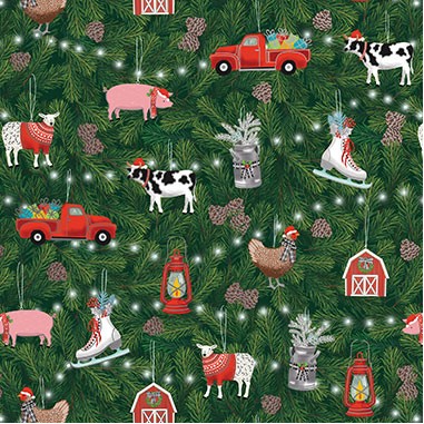 Farm Ornaments Gift Wrap