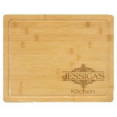 13 3/4" x 11" Bamboo Cutting Board with Drip Ring