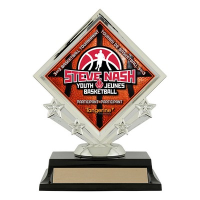 Diamond Star Medal - Figure, Silver, Award Trophy, 6"