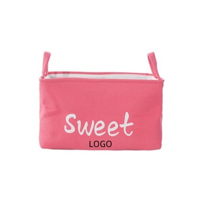Cartoon Collapsible Pink Storage Basket