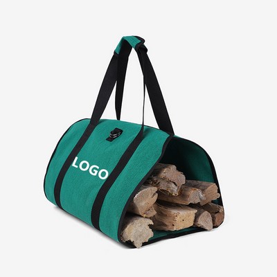Canvas Firewood Carrier w/Handles for Easy Transport