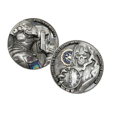 1.75-inch Zinc Alloy Commemorative Coin Badge