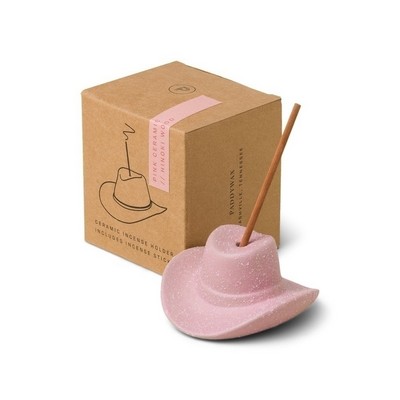 COWBOY HAT INCENSE HOLDER - PINK, INCLUDES 100 COUNT of SHORT INCENSE STICK