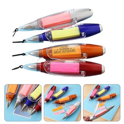 Multi functional Ball Point Pen with Sticky Notes / Flashlight