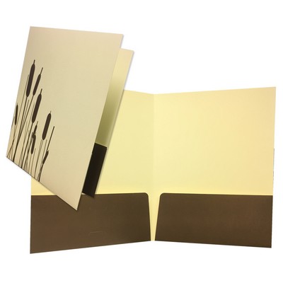 Printed One PMS Color Folder with Square Corners and Two Pockets with Radius Corners
