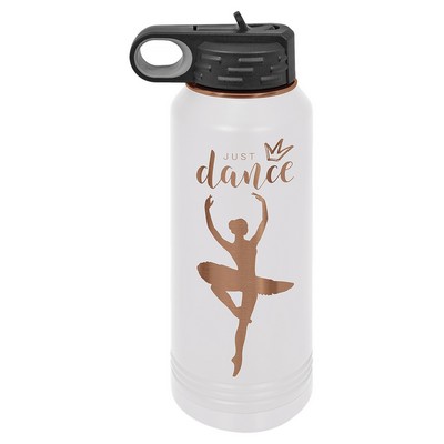 Polar Camel 32 oz. White/Rose Gold ION-Plated Water Bottle