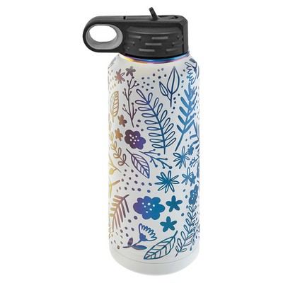 Polar Camel 32 oz. White/Prism ION-Plated Water Bottle