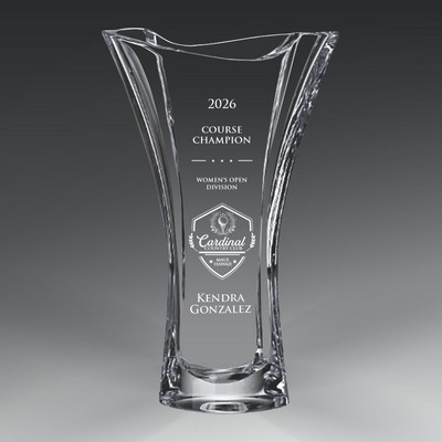 European Clear Crystal Flirt Vase, 12"
