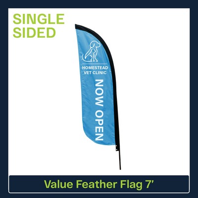 Value 7' Feather Flag - Single Sided Graphic Only