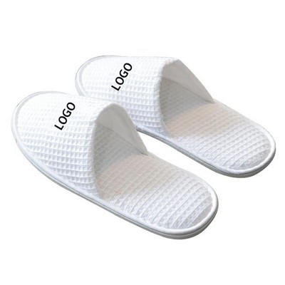 Waffle Pattern Hotel Custom Slippers
