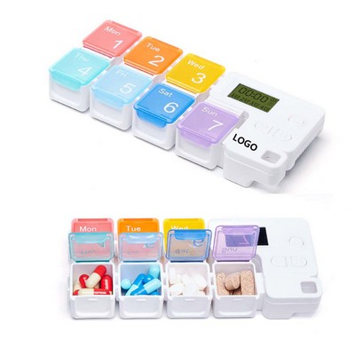 7 Days Pill Organizer Case W/ Electronic Timer
