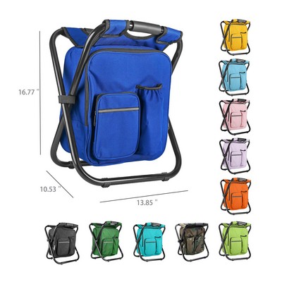 Backpack Stool Cooler Heavy Duty 400 LBS Portable Lightweight Backpack Folding Fishing Cooler Seat