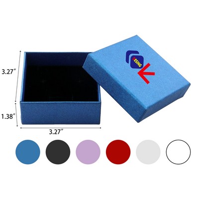 3.27 x 3.27 x 1.38 Inches Necklace Earring Ring Box Square Cardboard Jewelry Boxes