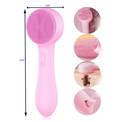 Facial Cleansing Brush Silicone Face Scrubber Waterproof Rechargeable Exfoliator Massage Device