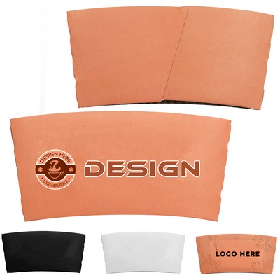 MOQ100 12-16oz Kraft Paper Cup Sleeve