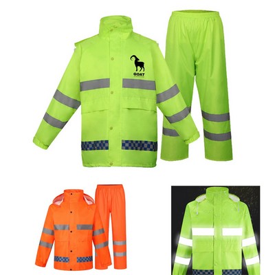 High Visibility Reflective Raincoat