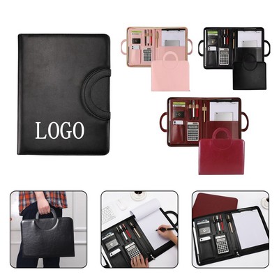 Executive Leather Portfolio with Clipboard