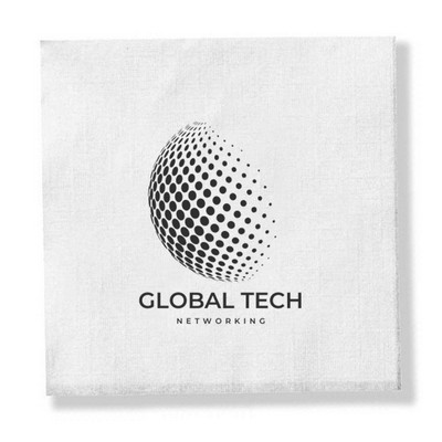 1-Ply White Beverage Napkin - Linen Embossed