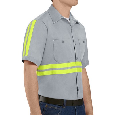 Red Kap® Short Sleeve Enhanced Visibility Cotton Work Shirt