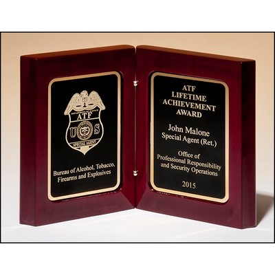Rosewood Book Award, 5 3/8" W x 4 1/4" H