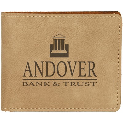 Leatherette Slim-Line Wallet - Light Brown
