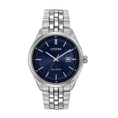 Citizen Men's Corso Eco-Drive Watch, SS with Blue Dial and Silver Accents