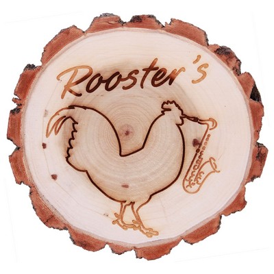 7" Old West Log Elmwood Plaque