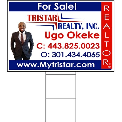 24"x36" 4mm Corrugated Plastic Outdoor Lawn Sign (One Color to Full Color)