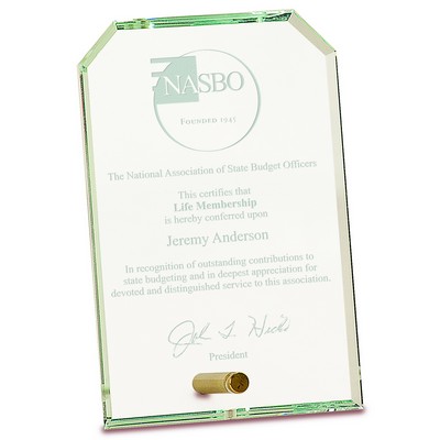 Clear Clipped Corners Rectangle Crystal Edge Glass (4" x 6")