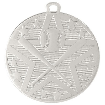 2" Silver Superstar Baseball/Softball Medal